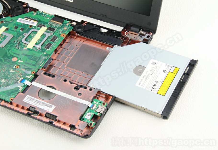 华硕 A550拆机 光驱特写