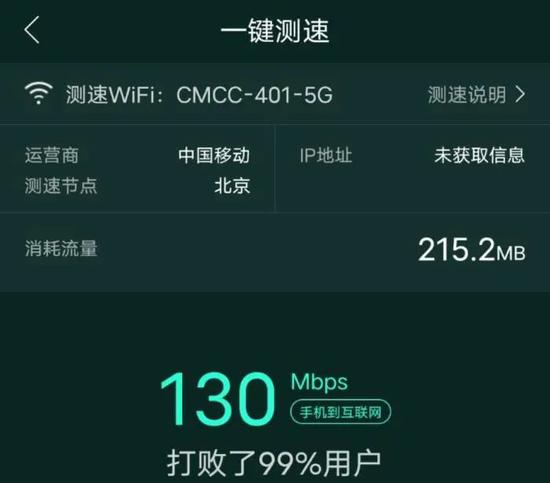 中国移动赠送的宽带速度比标称速度高30%。