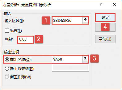 Excel 方差分析：单因素、包含重复的双因素、无重复的双因素方差分析-Excel22