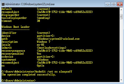 win7 数据执行保护 灰色
