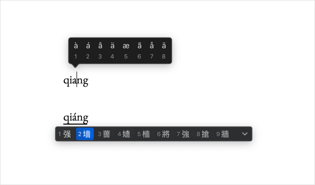带声调字母的输入