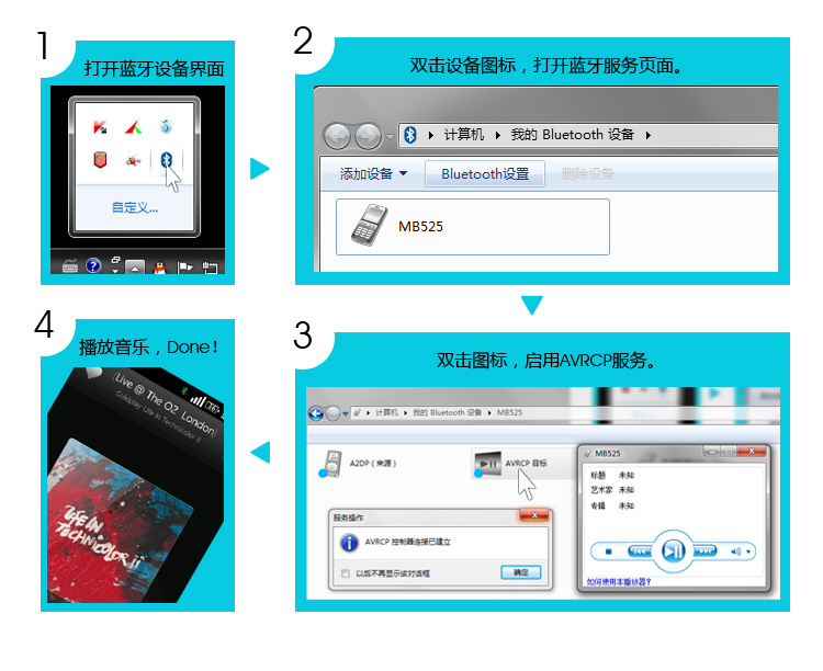 苹果蓝牙键盘 usb蓝牙适配器 win7pc