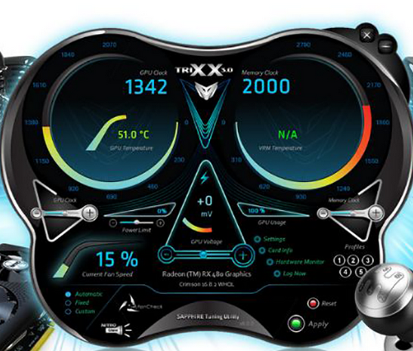 五种不同自定义配置文件可让您保存调整