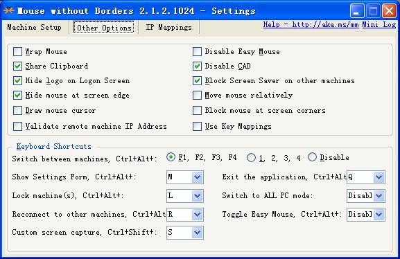 一个鼠标控制两台主机
