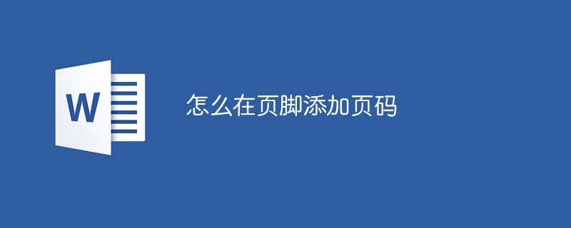 word文档页脚页码怎么设置