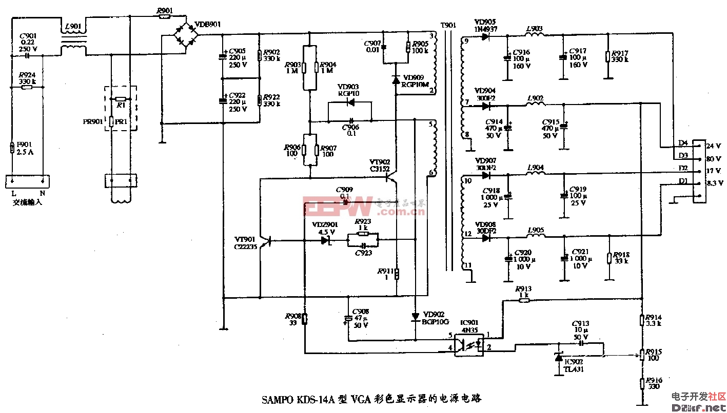 显示器电路板换配件_pcb板电路原理图设计_收音机频率显示电路