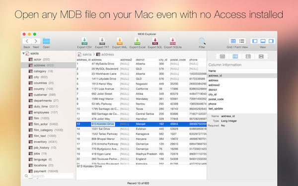 mdb查看器?手机查看mdb?破障mdb查看器安卓版?MDB文件查看器(MDB Explorer for mac)