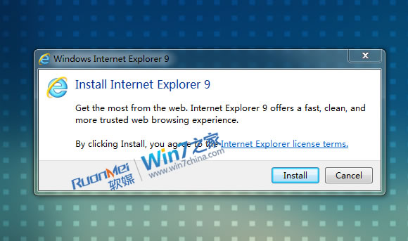 如何升级ie9?ie9窗口弹出?IE9 RTM 英文正式版安装、使用截图首发（全）